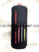 First Responder Print Slim Can Koozie - Cowhide and Conchos