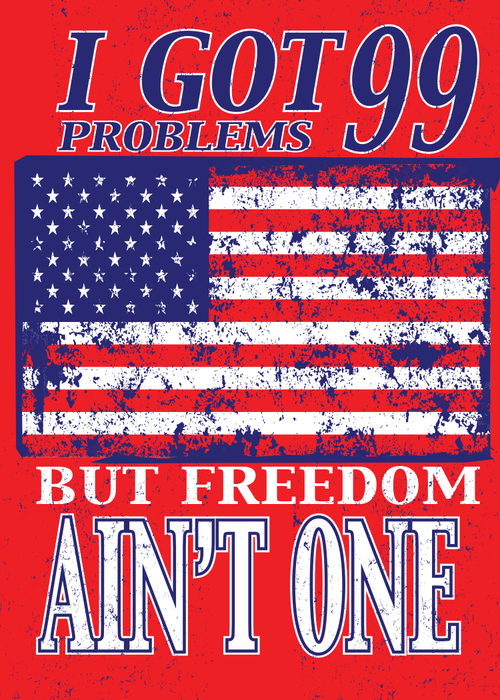 I Got 99 Problems but Freedom Ain't One - JUMBO Magnet AMERICANA - Cowhide and Conchos