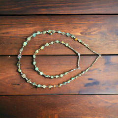 38 inch turquoise nuggets necklace with shell