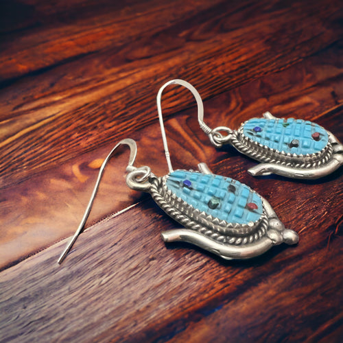 Tracy Bowekaty Turquoise & Sterling Silver Earrings