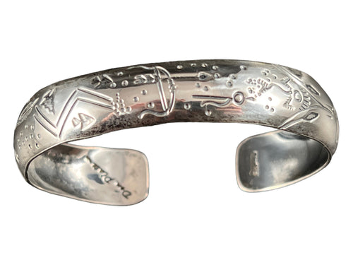 Native bracelet - Don Platero hallmarked bracelet - 1 inch opening