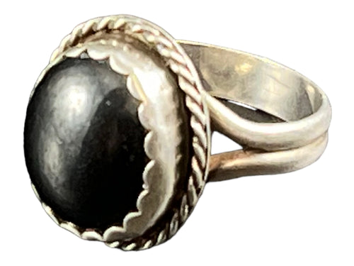 Onyx ring - Onyx and sterling ring - size 6.5