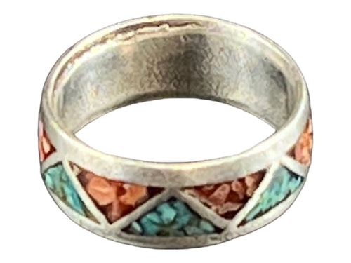 Turquoise ring - Turquoise inlay ring - size 6
