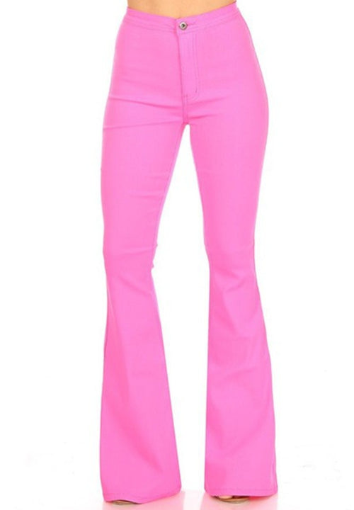 Pink Super Stretch Bell Pant