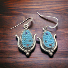 Tracy Bowekaty Turquoise & Sterling Silver Earrings