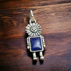 Kachina pendant - Vintage Sterling and Lapis Kachina NA Pendant Charm Signed TAWA