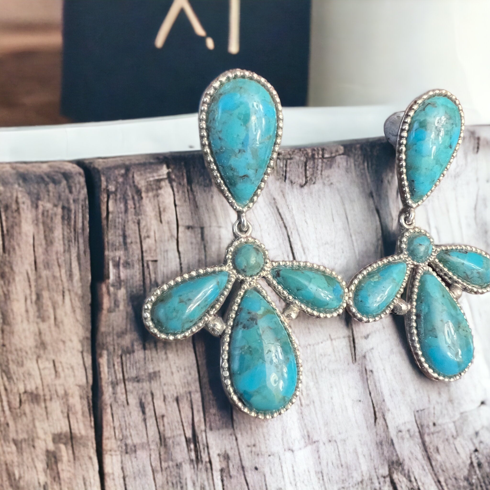 Turquoise sterling shop earrings