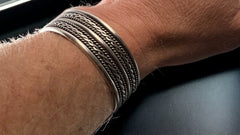 Native bracelet - Vintage signed Tahe sterling Navajo rope Cuff Bracelet - Sale price