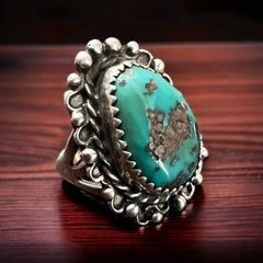 Turquoise ring on sterling silver - size 5.5