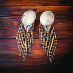 Concho earrings - Native dangle sterling concho post earrings