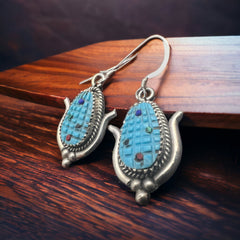 Tracy Bowekaty Turquoise & Sterling Silver Earrings