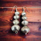 Navajo pearl earrings.  Vintage graduated sterling pearl dangle earrings