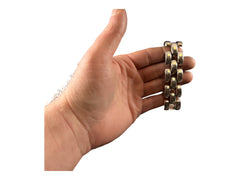 Three row sterling panther link artisan made bracelet