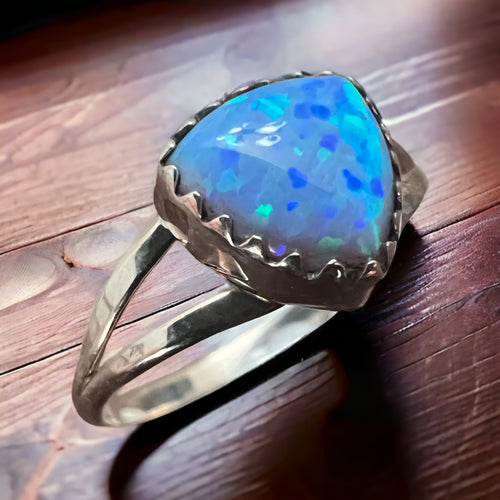 Theresa Smith Opalite & Sterling Silver Ring Size 8.5
