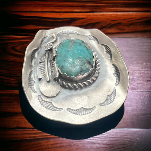 Tim Yazzie Turquoise & Sterling Silver Ring Size 8