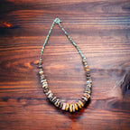 Purple and orange spiny oyster necklace - 22 inch