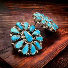 'Eunise Wilson Sleeping Beauty Turquoise & Sterling Silver Earrings