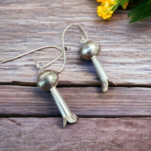 Squash blossom earrings - Hand-made in sterling silver