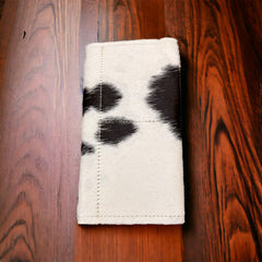 Cowhide Wallet - White and Gold