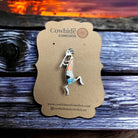 Kokopelli inlay brooch - signed by artist - Cowhide and Conchos