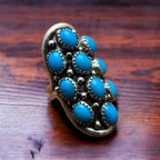 Navajo turquoise cluster ring - size 6 - Cowhide and Conchos