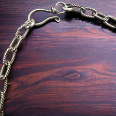 Oxidized Sterling Silver 4.6mm Twisted Oval Cable Chain - Cowhide and Conchos