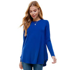 Royal Blue Crew Neck Long Sleeve Top - Sm and XL remain - Cowhide and Conchos