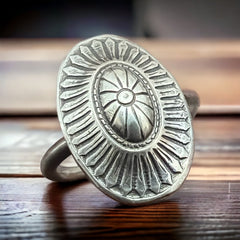 Sante Fe Concho Ring - Cowhide and Conchos