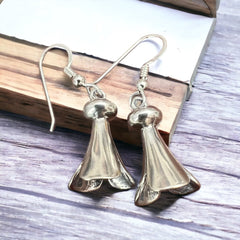 Squash Blossom Earring - Large - Cowhide and Conchos