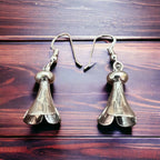 Squash Blossom Earring - Large - Cowhide and Conchos