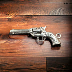 Sterling 3D pistol charm/pendant - Cowhide and Conchos