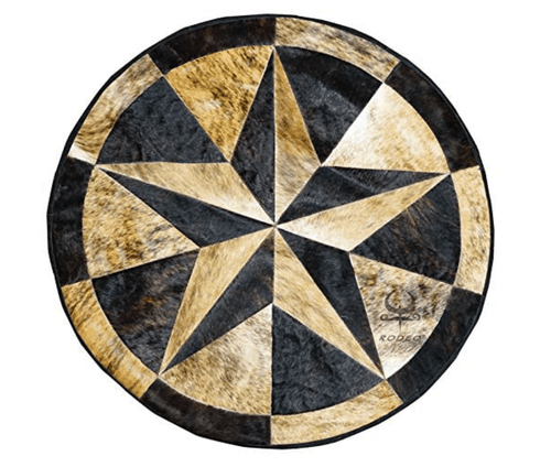 Texas Star Patch Work Cowhide Rug - Cowhide and Conchos