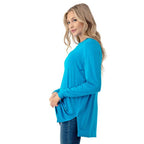 Turquoise Long Sleeve Double Side Slit Tunic - Medium available - Cowhide and Conchos
