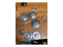 Western concho ring - Texas big & bold ring - Sterling silver - Cowhide and Conchos