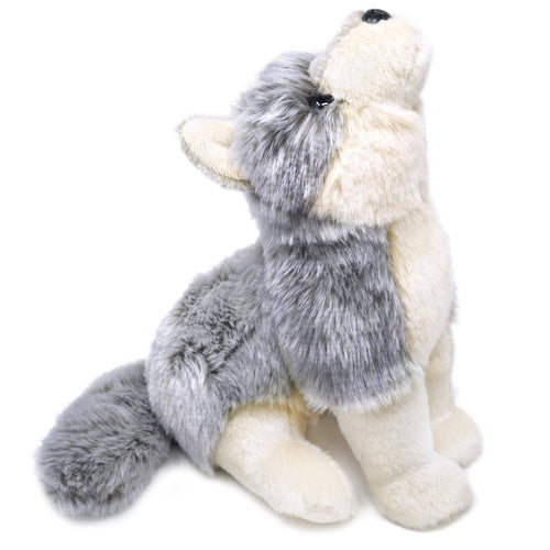 Wolcott the Wolf | 11 Inch Stuffed Animal Plush - Cowhide and Conchos